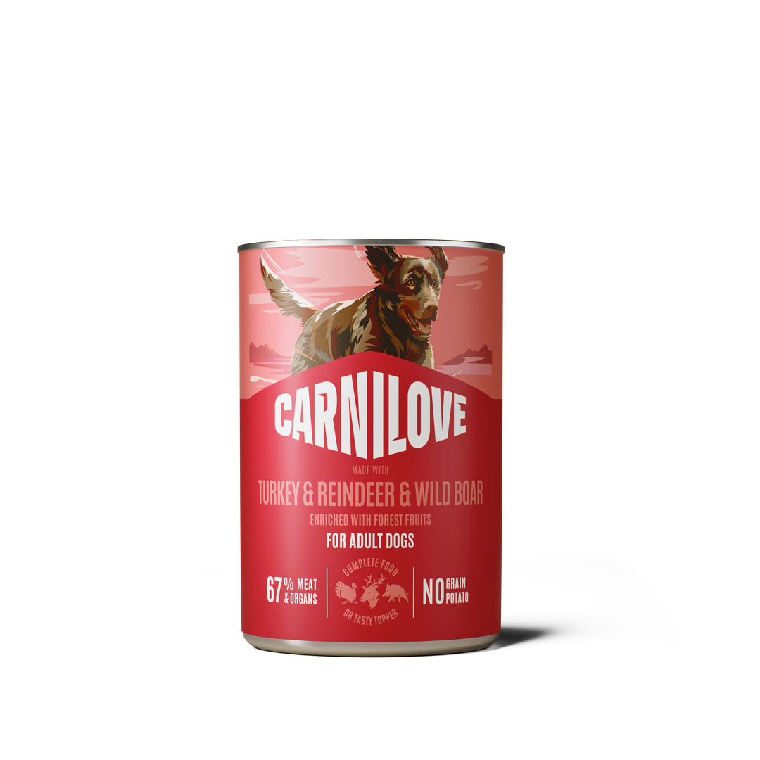 Корм вологий Carnilove Тьоркі енд Реіндір енд Вайл Бор д/собак паштет індичка, оленина і дикий кабан 400 г арт.101387