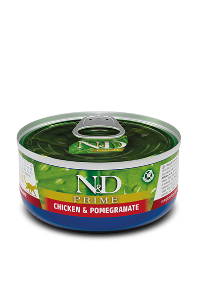 Фарміна кет волог N&D Grain Free PRIME CHICKEN ADULT з куркою, гранатом 70 г 02055