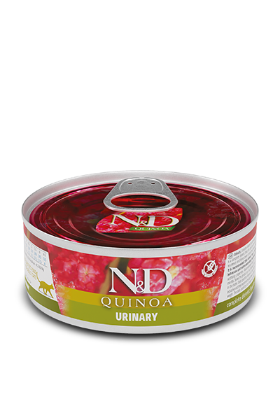 Фарміна кет волог N&D URINARY,ADULT для проф. сечокам'яної хвороби, качка, кіноа, журавлина та ромашка, 80 г 02178