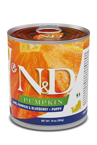 Фарміна дог волог N&D Grain Free PUMPKIN LAMB PUPPY ALL BREEDS 3 гарбузом, ягням, чорницею 285 г 02550